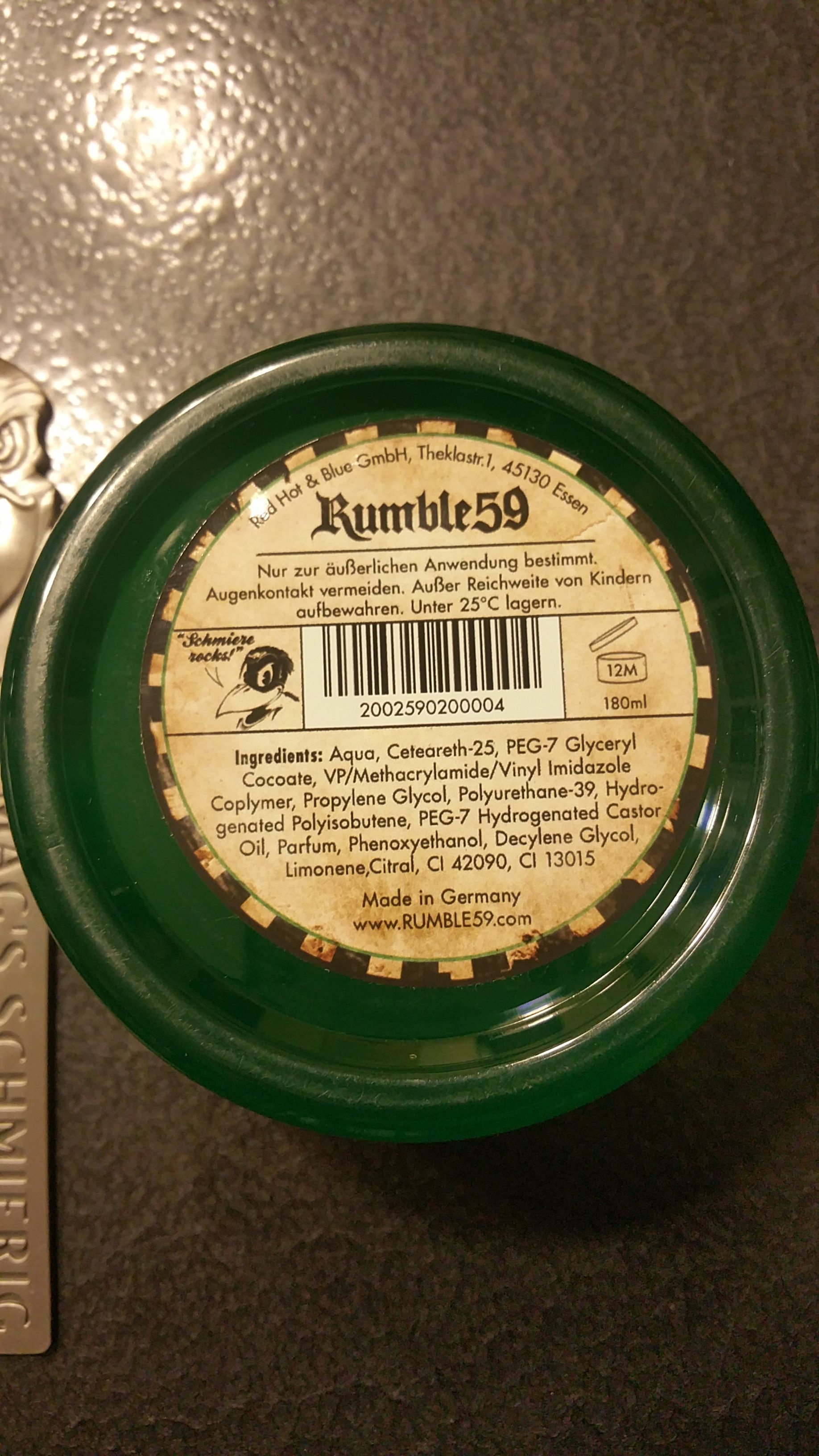 Rumble 59 Schmiere Water Pomade