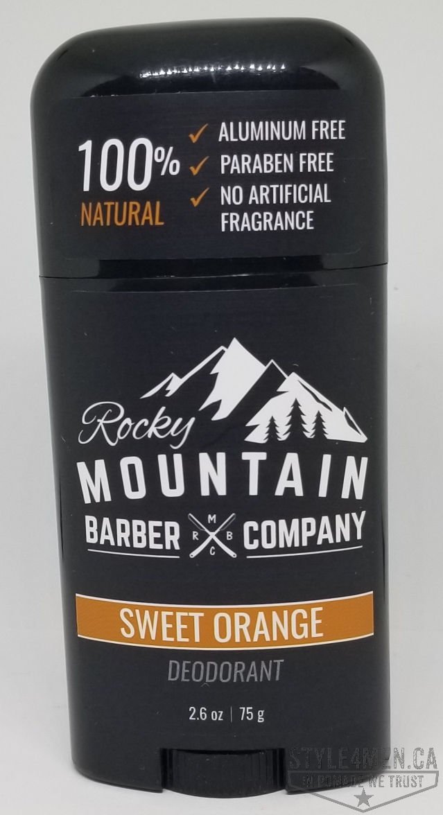 A delicious natural sweet orange deodorant from Rocky Mountain Barber Co.
